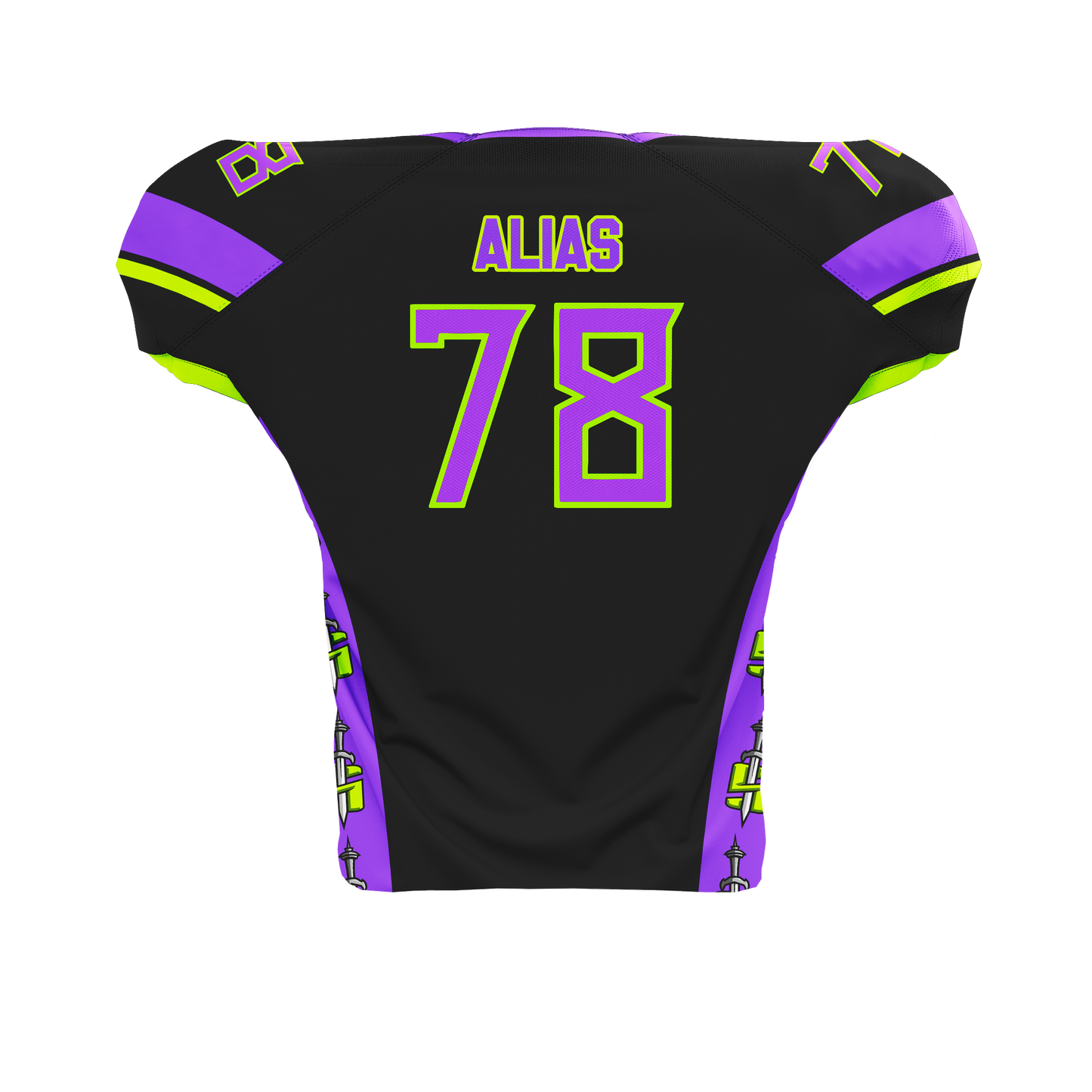 Seattle Nemesis Pro Football Jersey Back