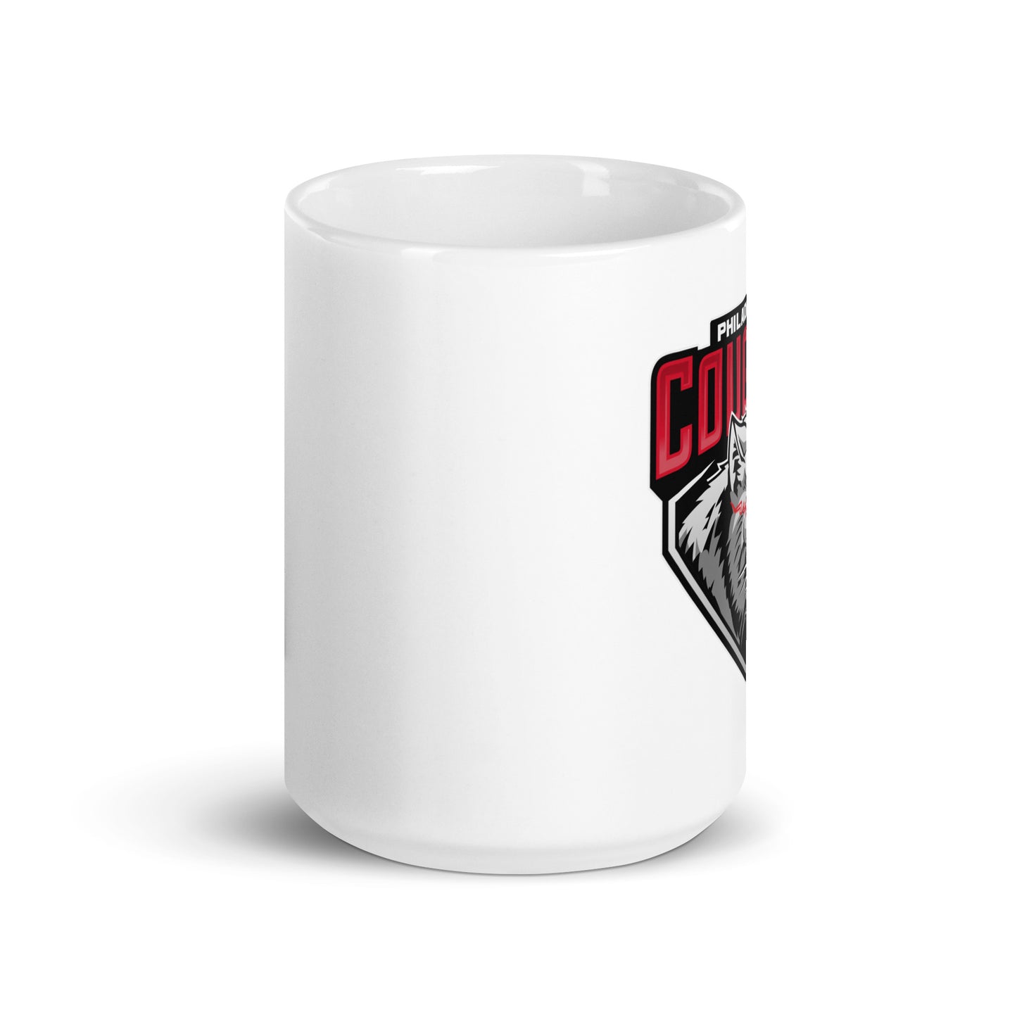 Philadelphia Cougars White glossy mug
