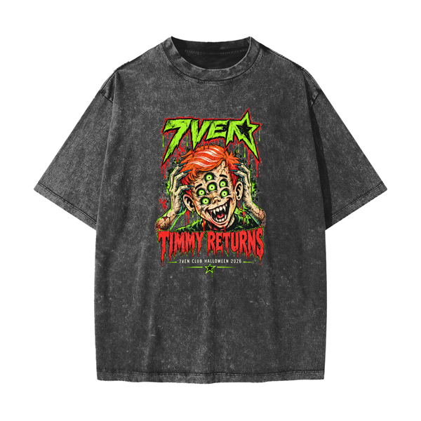 7ven HALLOWEEN Theme Oversized Washed T-Shirt
