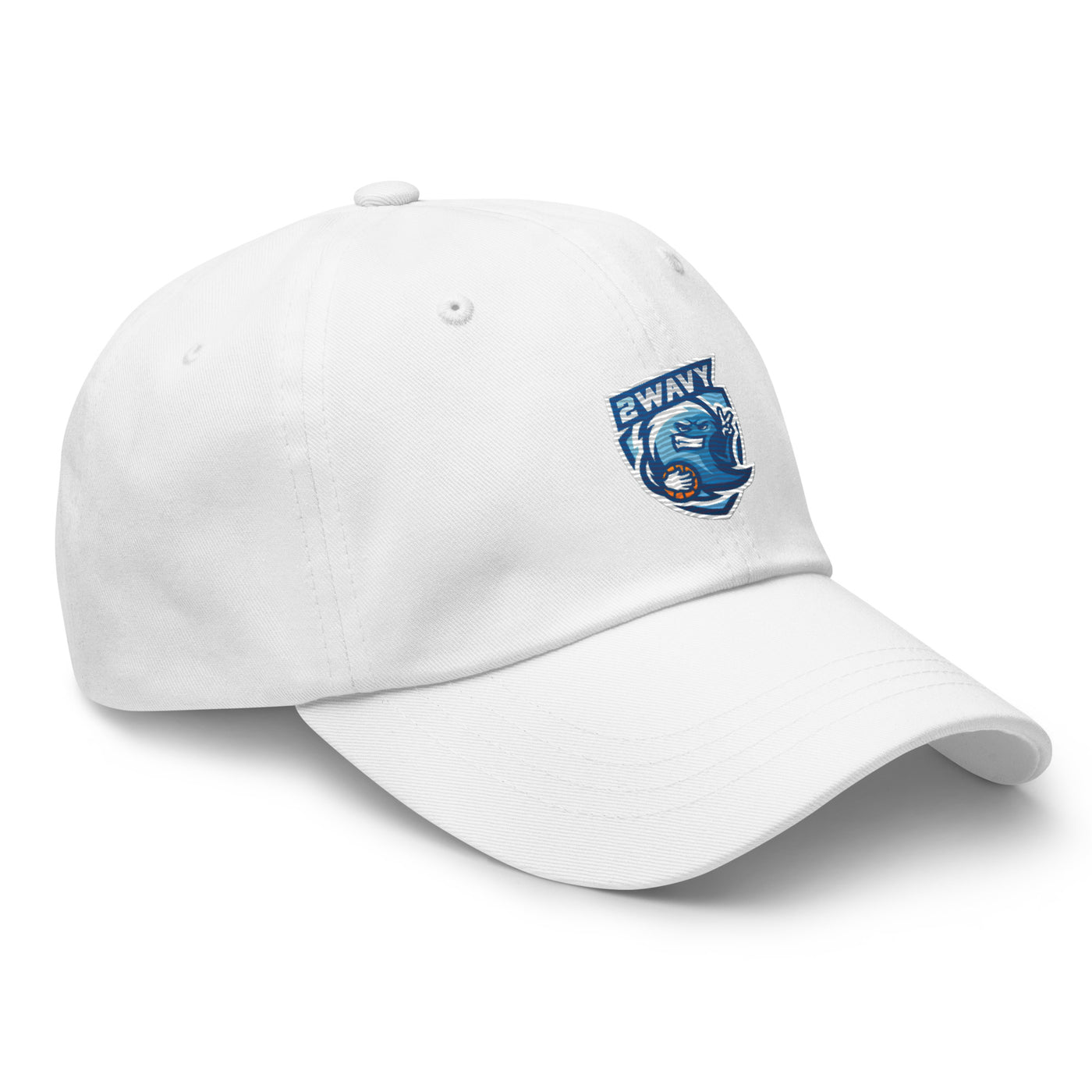 2wavy Dad hat white right front 