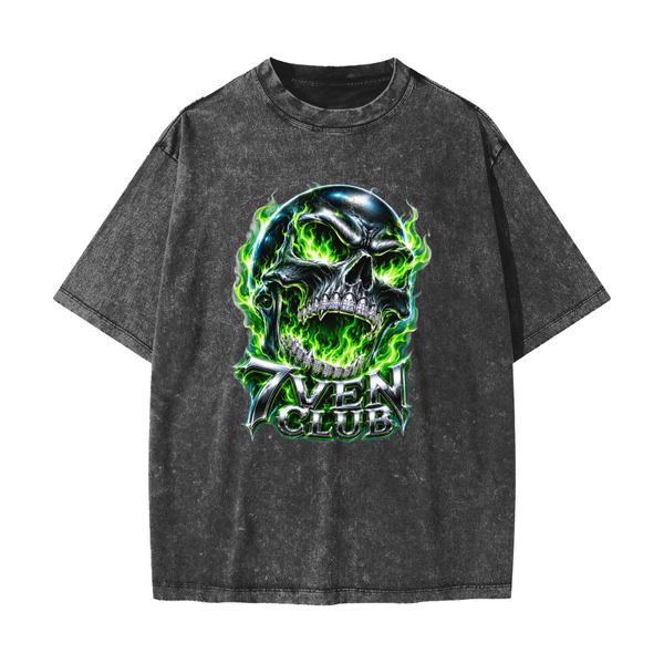7ven Skull Snow Washed T-Shirt