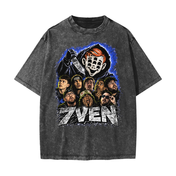 7ven HALLOWEEN Theme Oversized Washed T-Shirt