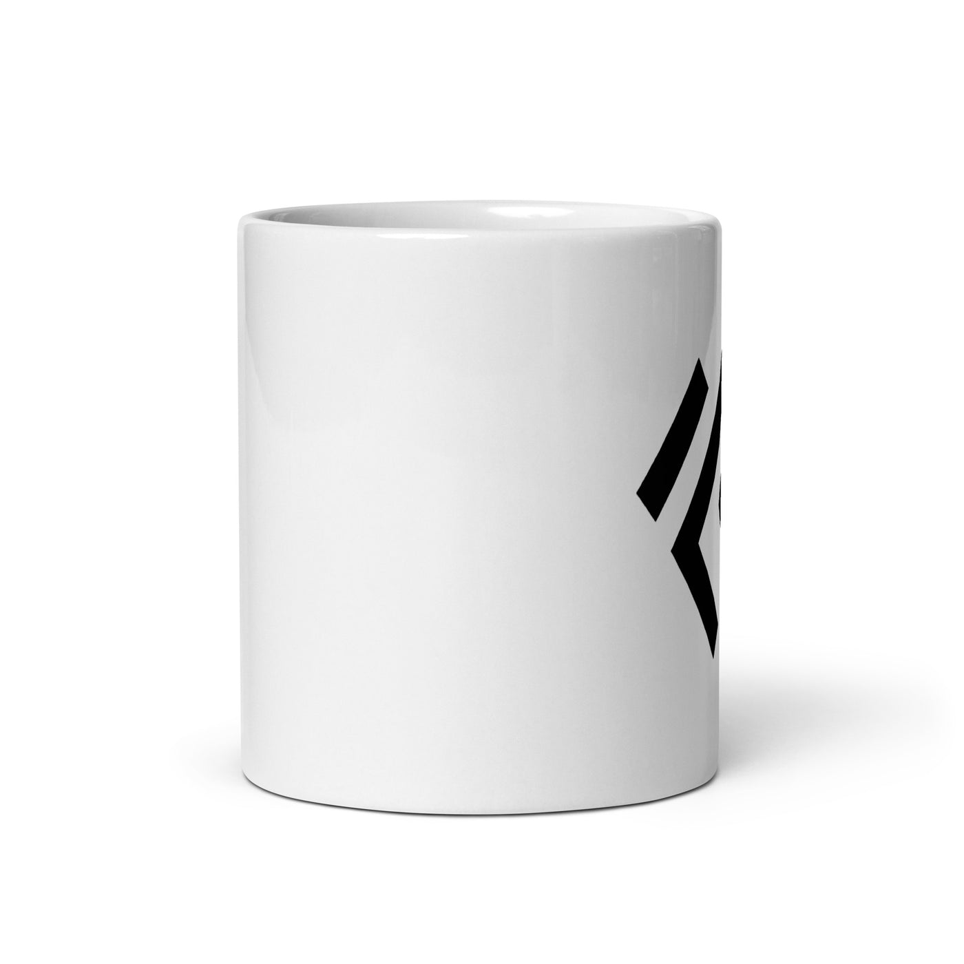 ASO White glossy mug side-view