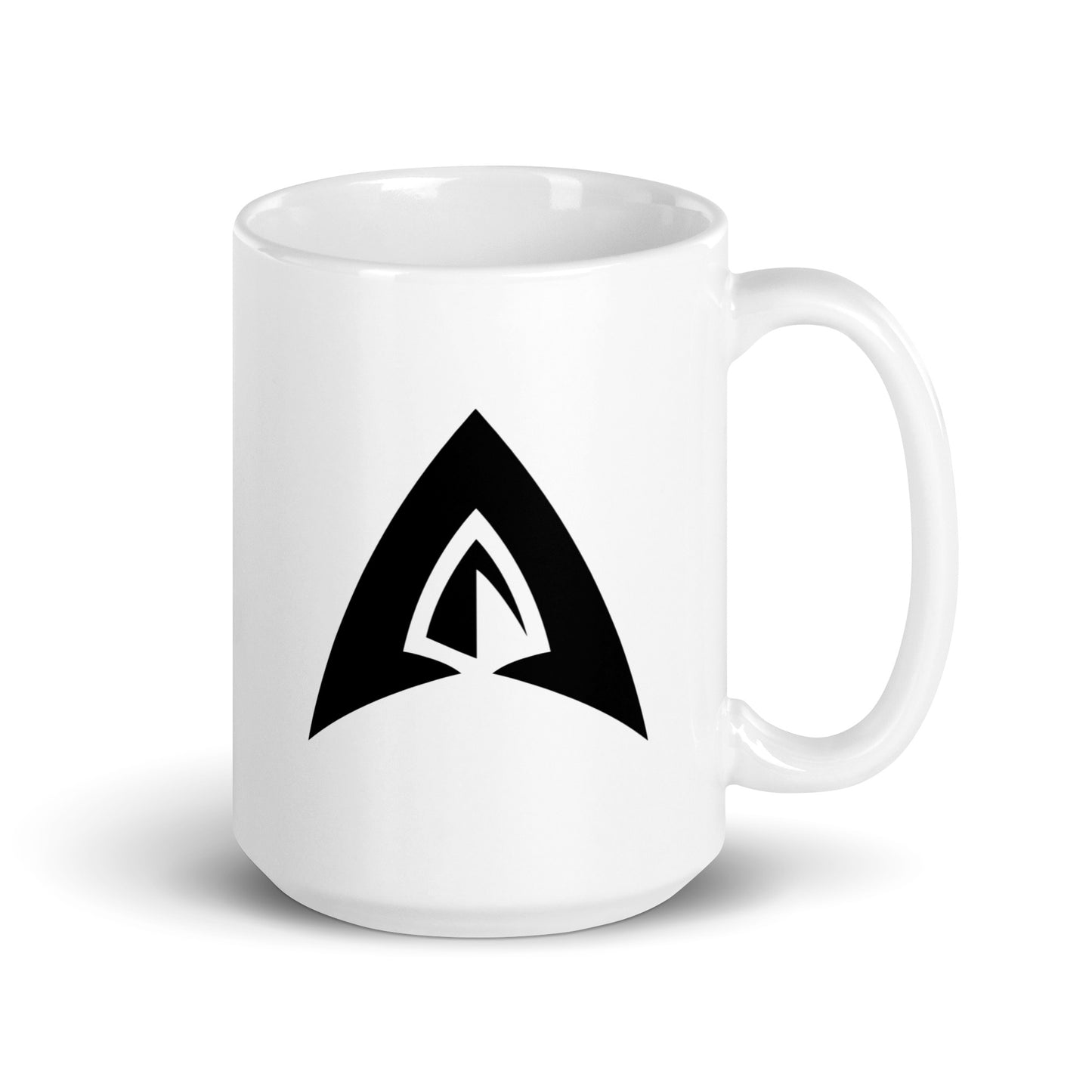 AccessTheGlory White glossy mug white handle 