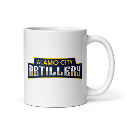 Alamo City Artillery White glossy mug