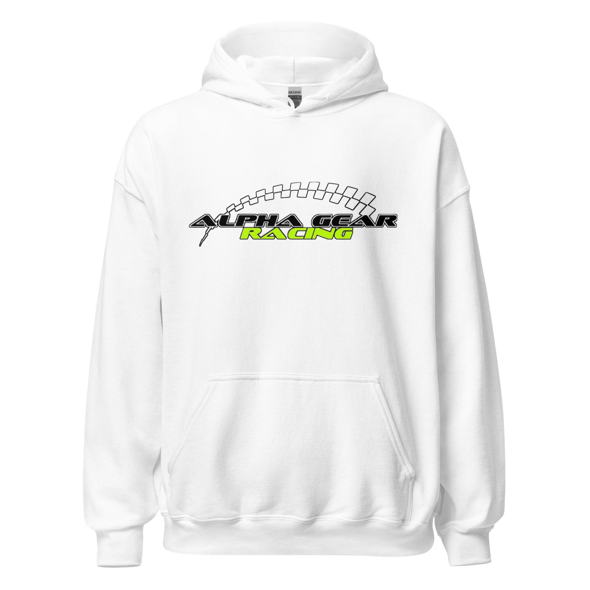 Alpha Gear Racing Esports Unisex Hoodie white front 