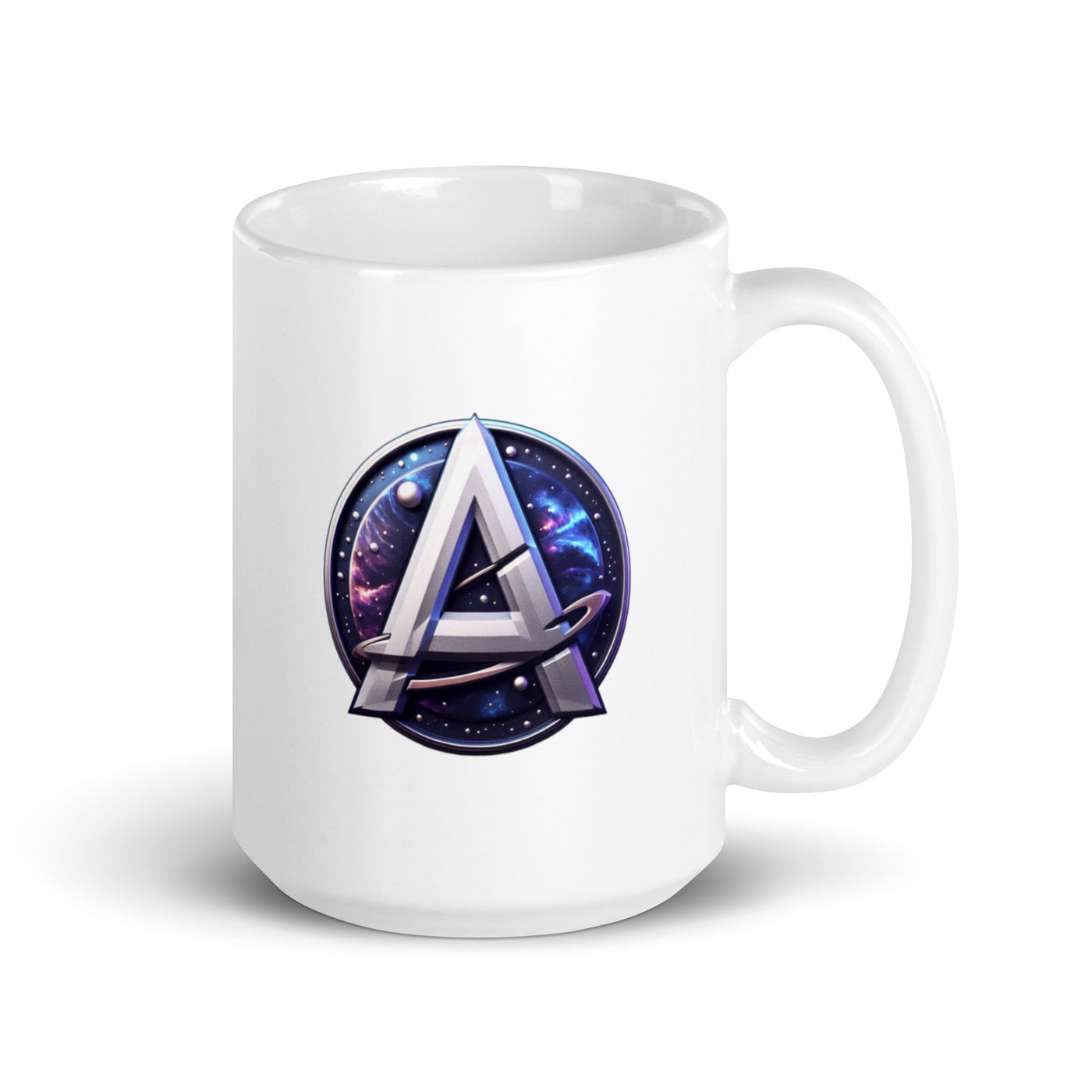 Andromeda White glossy mug white handle 