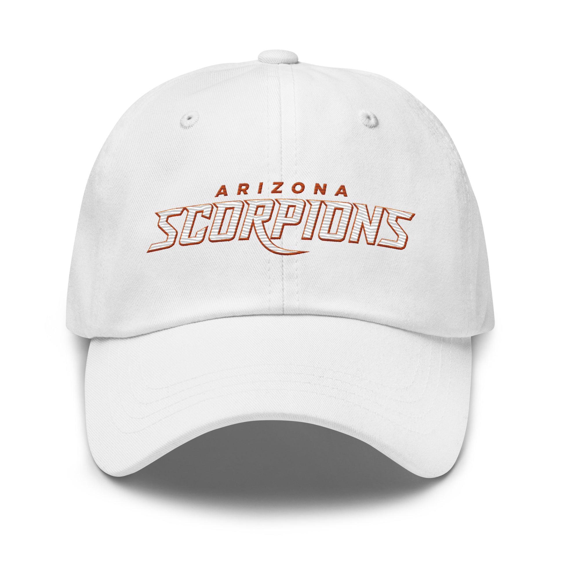 Arizona scorpions Dad hat white front