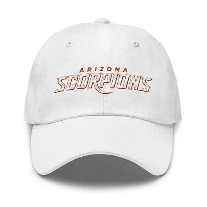 Arizona scorpions Dad hat white front