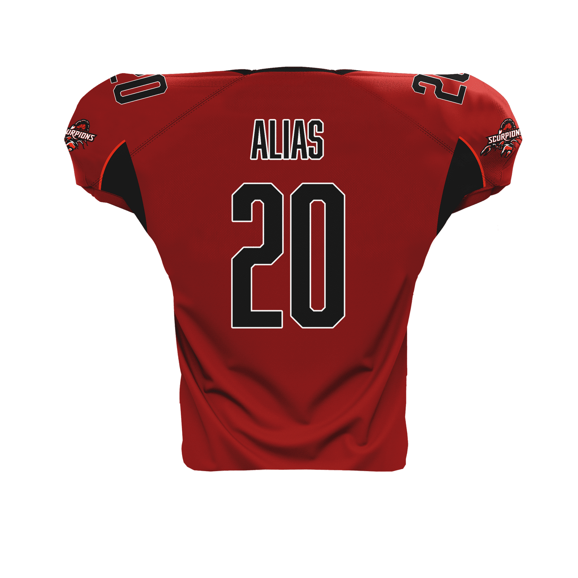 Arizona scorpions Pro Football Jersey back red