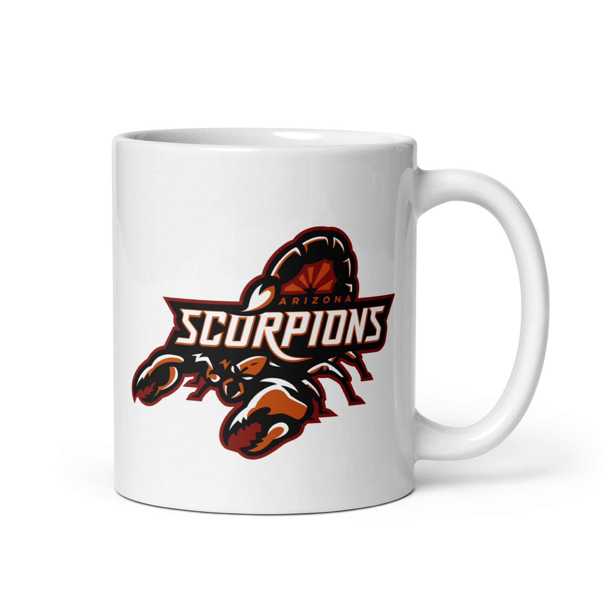 Arizona scorpions White glossy mug handle right 
