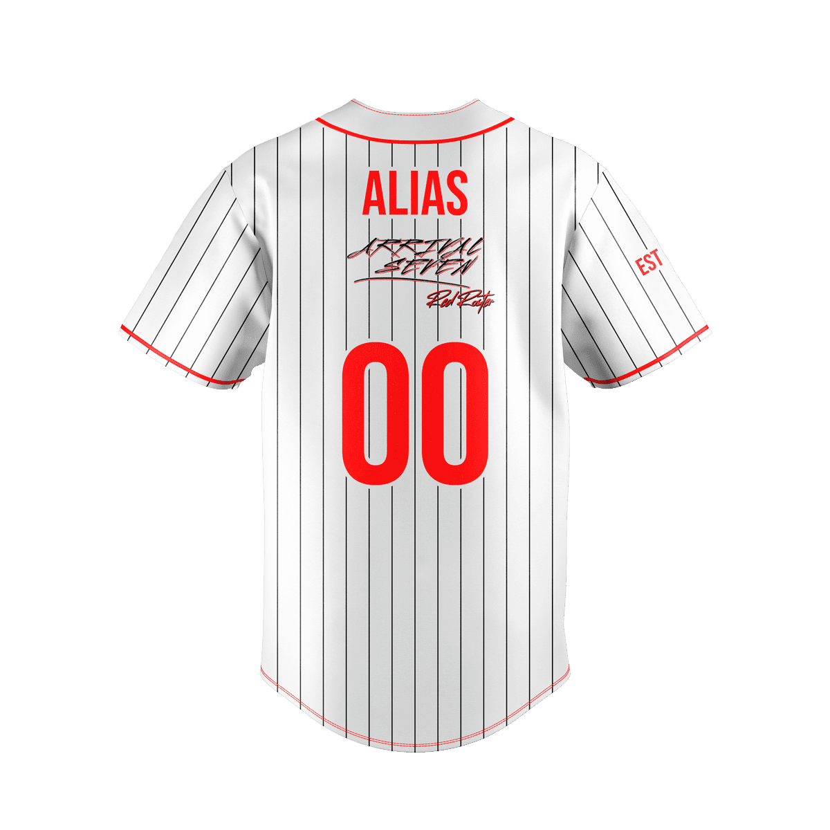 Arrival7 Esports Premium Baseball Jersey 2k24 back