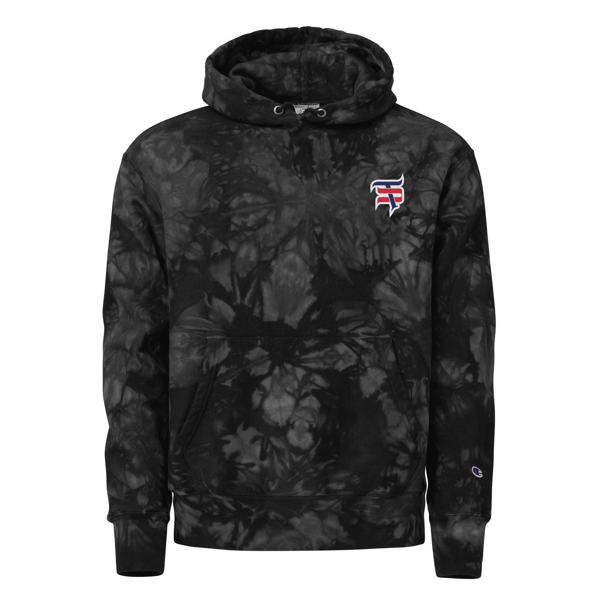 Sarrow Esports Unisex Champion tie-dye hoodie black front 