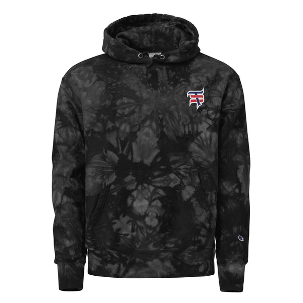 Sarrow Esports Unisex Champion tie-dye hoodie black front 
