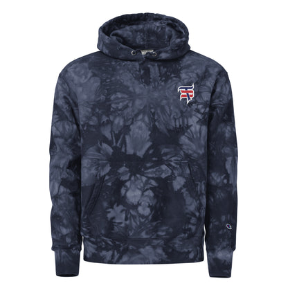 Sarrow Esports Unisex Champion tie-dye hoodie navy front 