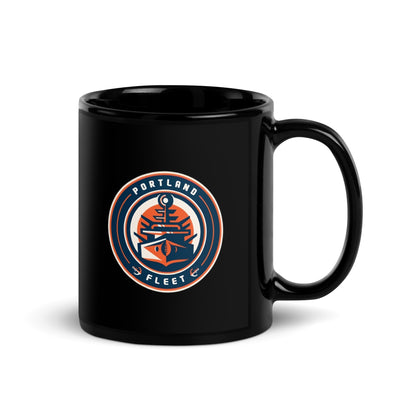 Portland Fleet Black Glossy Mug