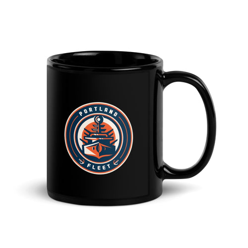 Portland Fleet Black Glossy Mug