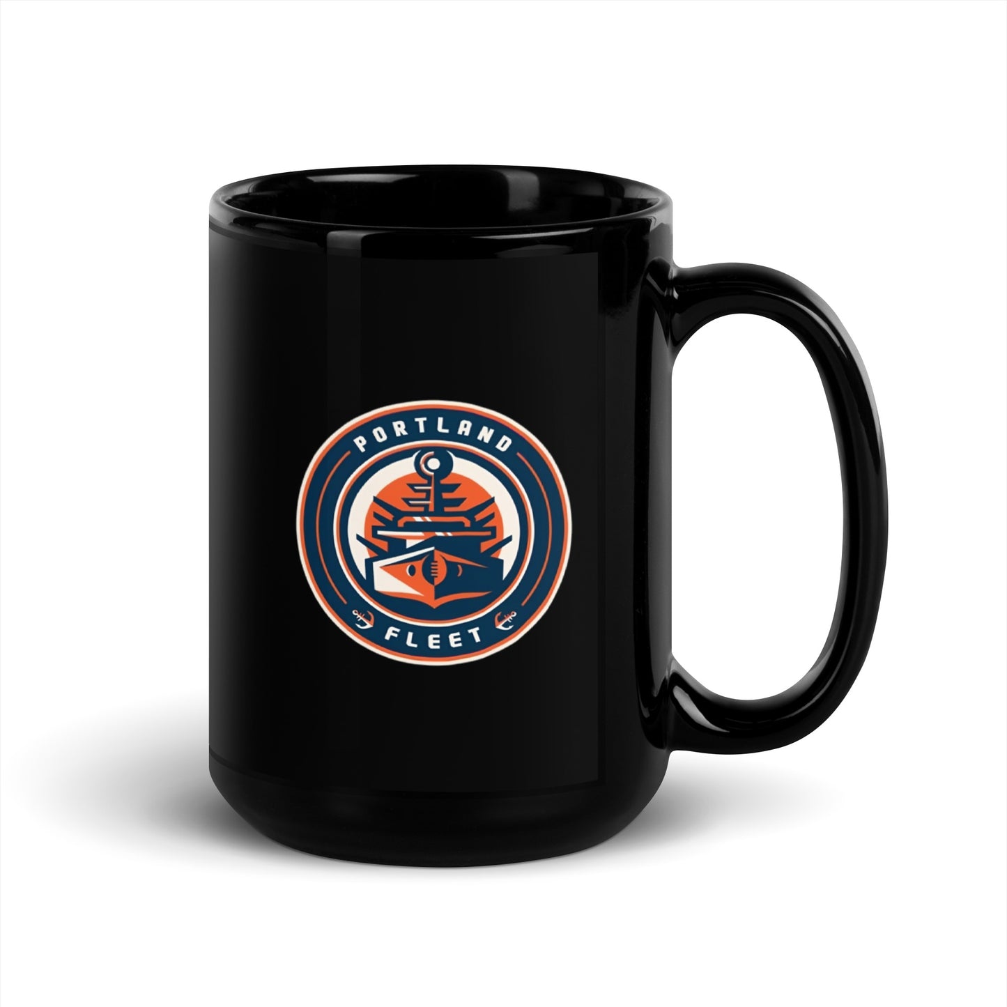 Portland Fleet Black Glossy Mug