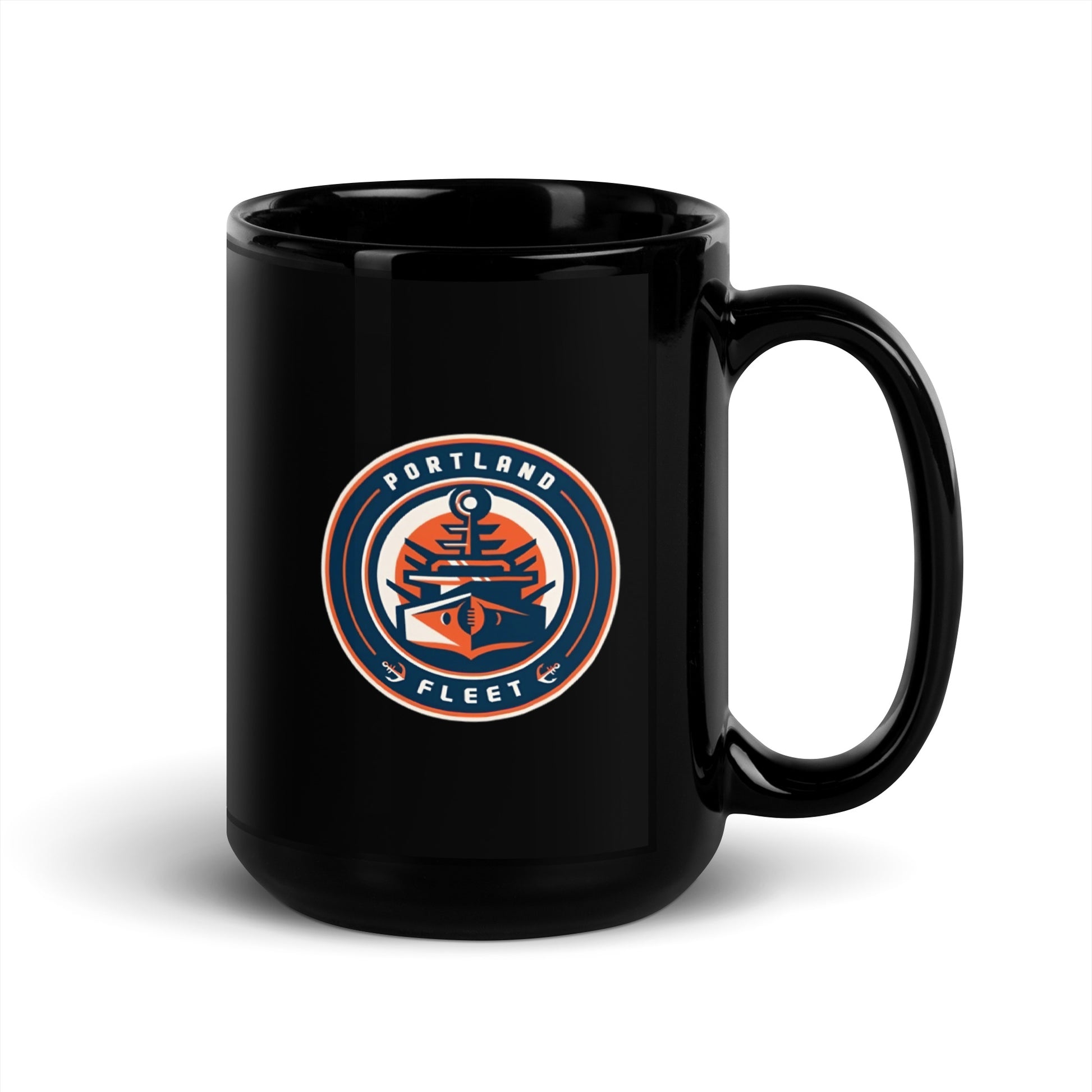 Portland Fleet Black Glossy Mug