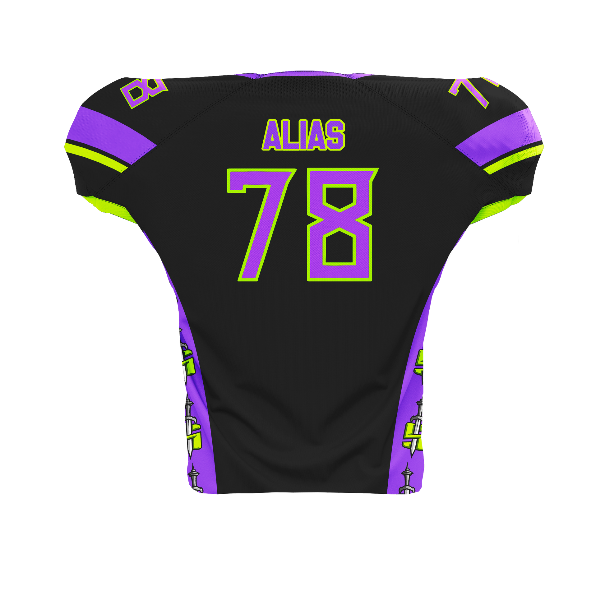 Seattle Nemesis Pro Football Jersey Back