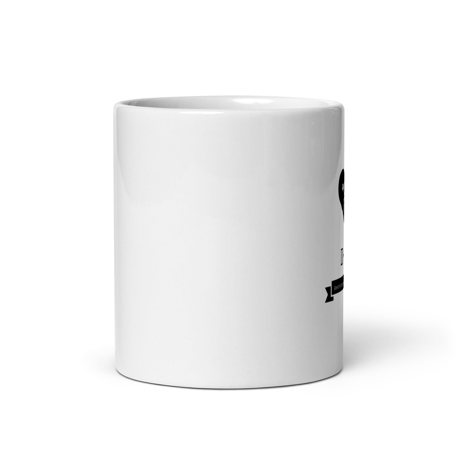 Dum Skateboard White glossy mug