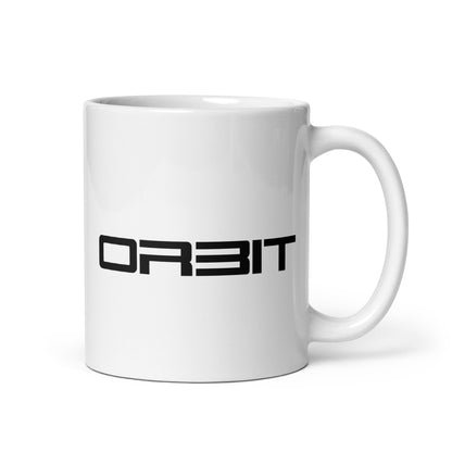 Orbit White glossy mug