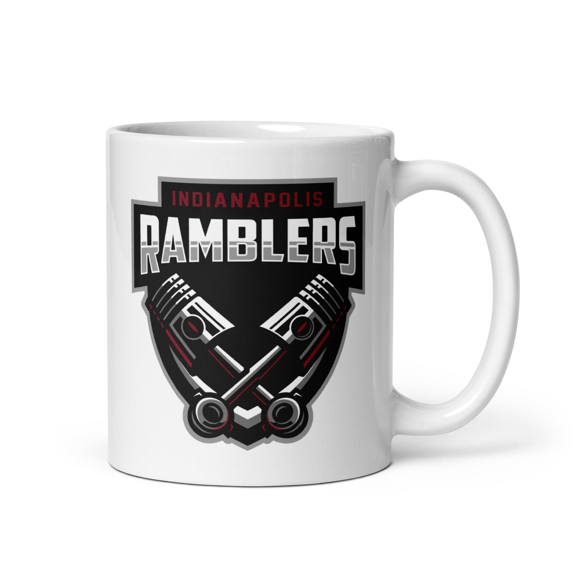 Indianapolis Ramblers White glossy mug