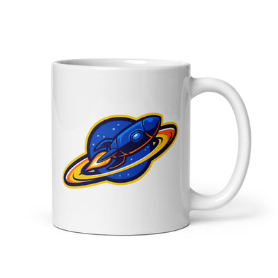 Rocket City Rage White glossy mug