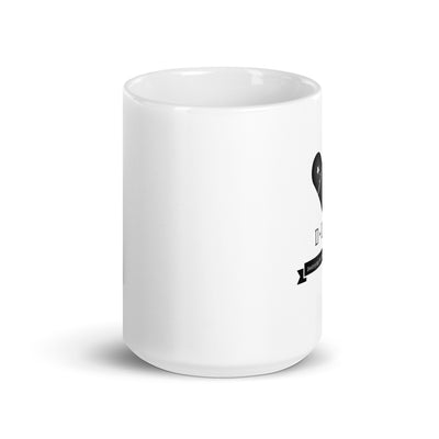 Dum Skateboard White glossy mug