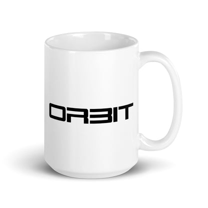Orbit White glossy mug