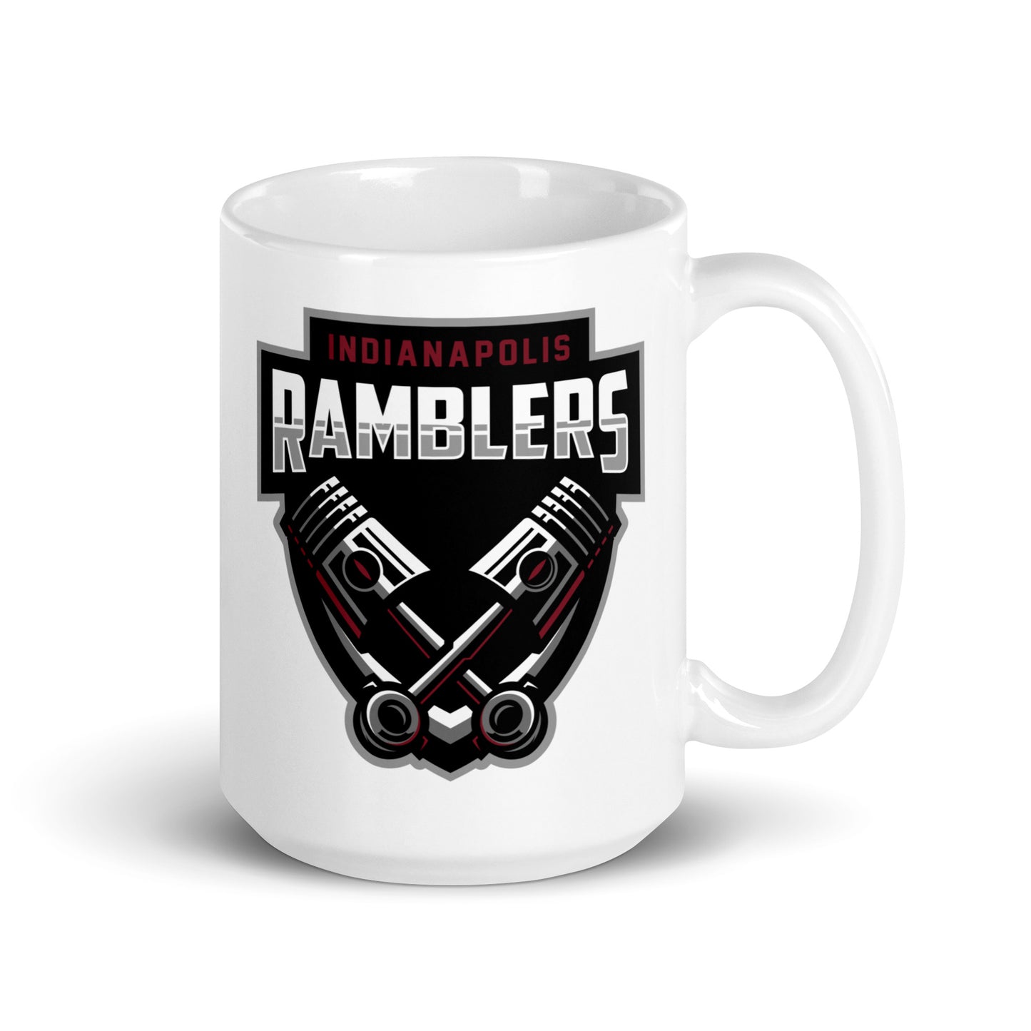 Indianapolis Ramblers White glossy mug