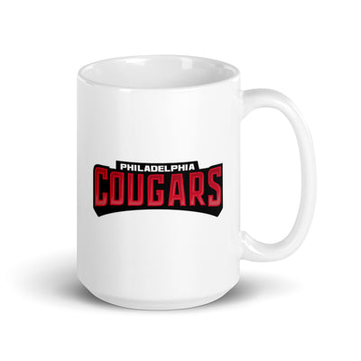 Philadelphia Cougars White glossy mug