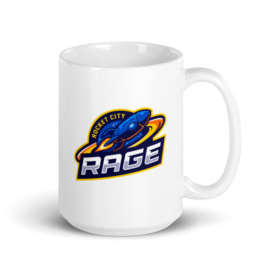 Rocket City Rage White glossy mug