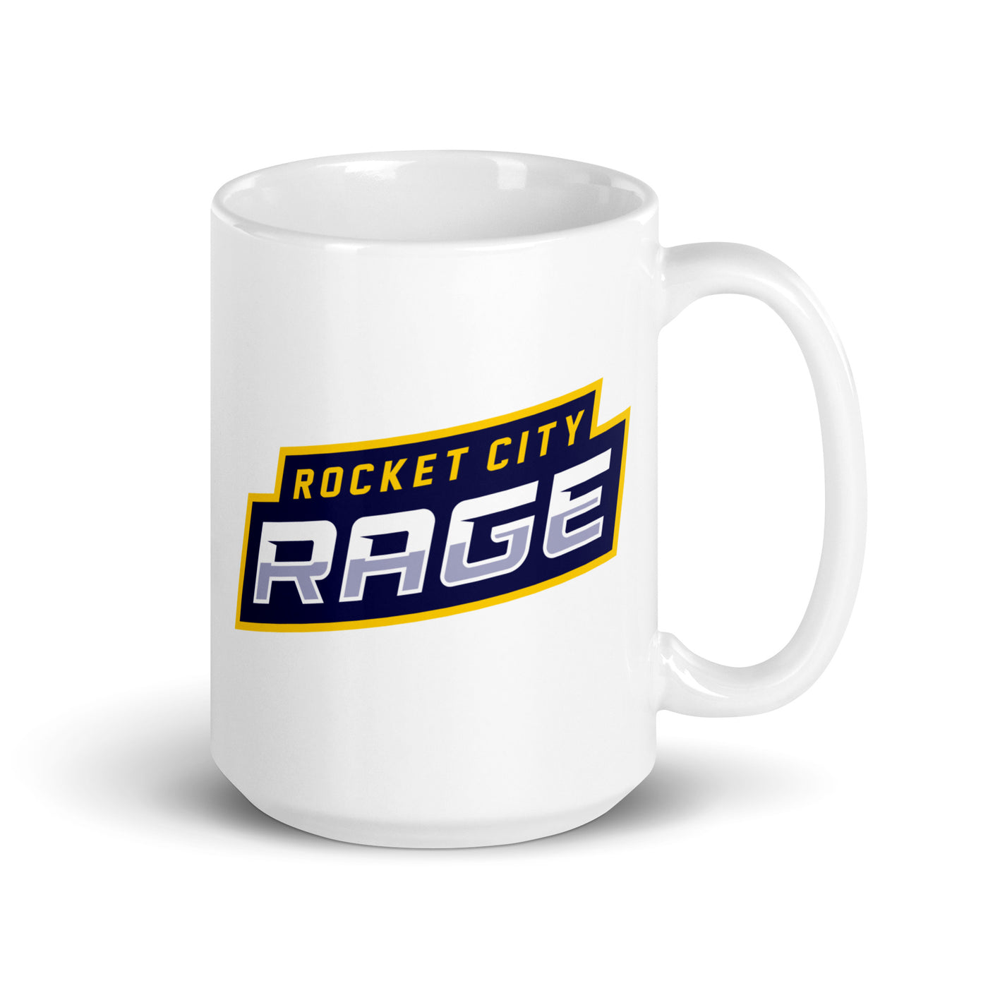 Rocket City Rage White glossy mug
