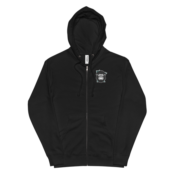 Unisex fleece zip up hoodie